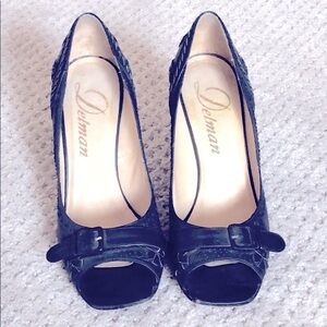 Delman navy heels